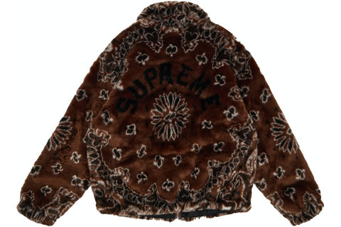 SUPREME CLOTHING SUPREME BANDANA FAUX FUR BOMBER JACKET BROWN th1Djd7D8