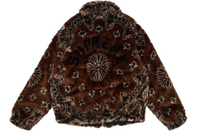 SUPREME CLOTHING SUPREME BANDANA FAUX FUR BOMBER JACKET BROWN th1Djd7D8