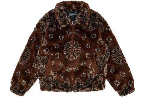 SUPREME CLOTHING SUPREME BANDANA FAUX FUR BOMBER JACKET BROWN th1Djd7D8