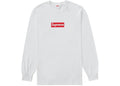 SUPREME CLOTHING SUPREME BOX LOGO LONG SLEEVE TEE WHITE
