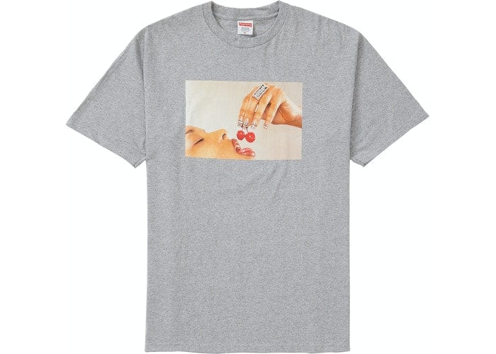 SUPREME CLOTHING SUPREME CHERRY TEE GREY