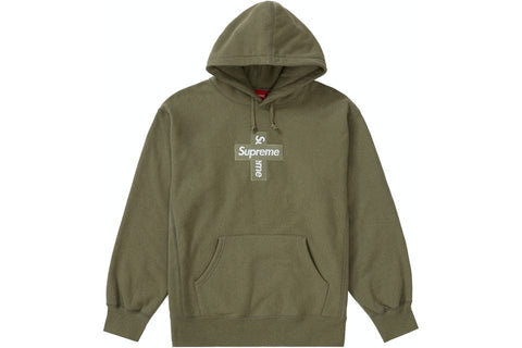 SUPREME CLOTHING SUPREME CROSS BOX LOGO HOODIE OLIVE W4og7Xo-K