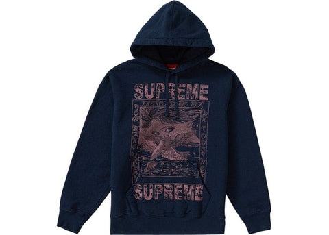 Supreme Clothing DOVES HOODED SWEATSHIRT NAVY