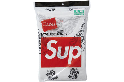 HANES BANDANA TEE SUPREME BLANC (2 PACKS)