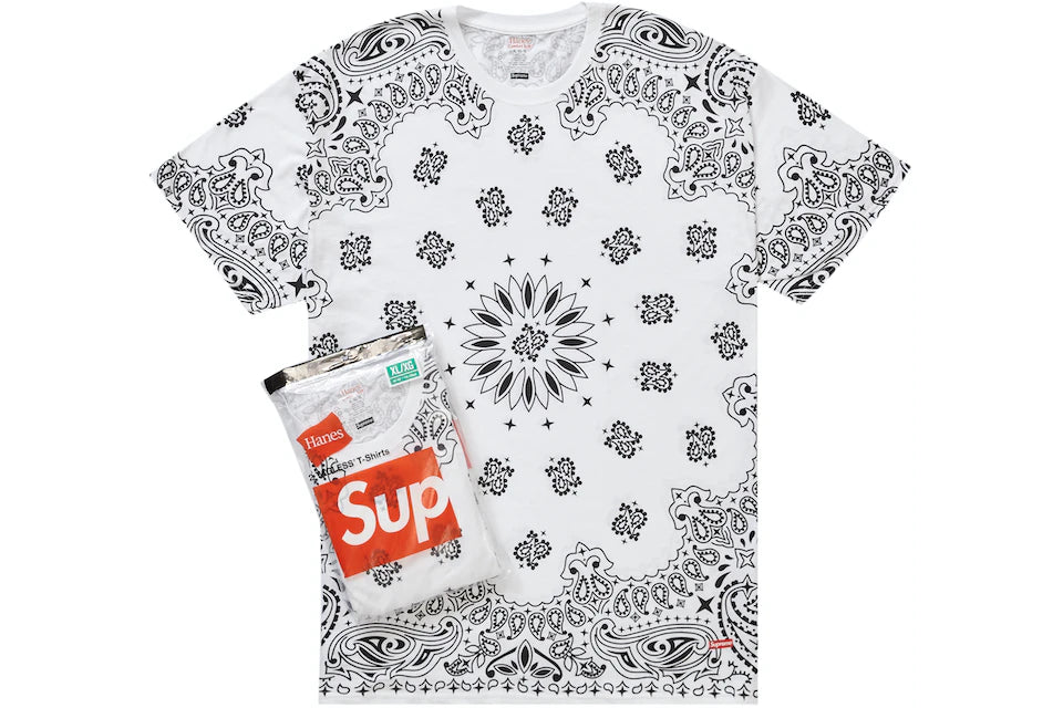 HANES BANDANA TEE SUPREME BLANC (2 PACKS)