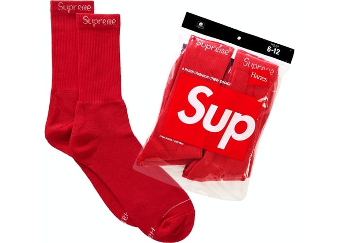 SUPREME ACCESSORIES SUPREME HANES SOCKS (1 PAIR)