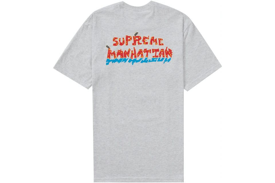 SUPREME CLOTHING SUPREME MANHATTAN TEE ASH GREY