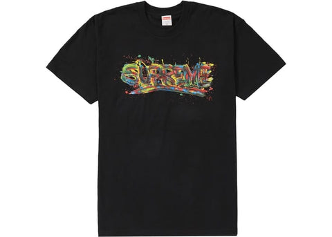 SUPREME CLOTHING SUPREME PAINT LOGO TEE BLACK