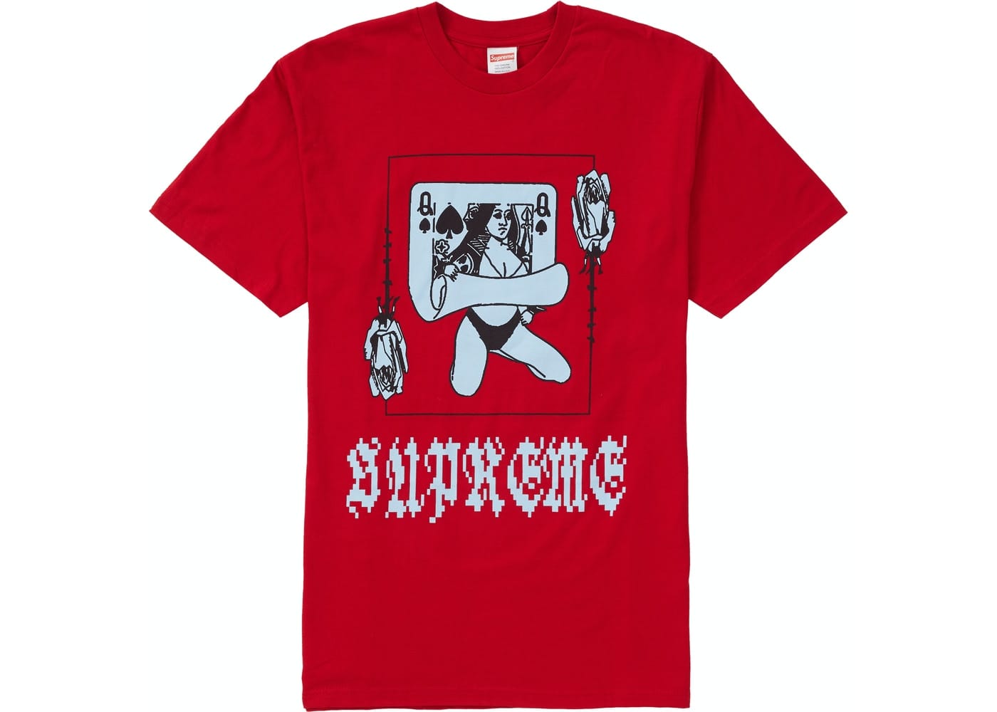 SUPREME CLOTHING SUPREME QUEEN TEE GREY / RED