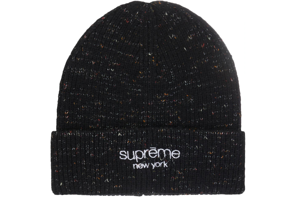 SUPREME RAINBOW SPECKLE BEANIE NOIR