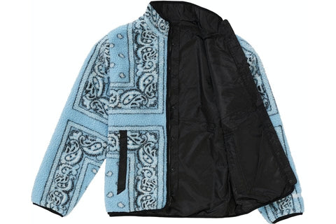 SUPREME CLOTHING SUPREME REVERSIBLE BANDANA FLEECE JACKET LIGHT BLUE