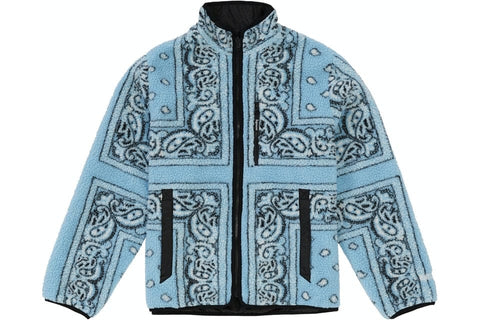 SUPREME CLOTHING SUPREME REVERSIBLE BANDANA FLEECE JACKET LIGHT BLUE