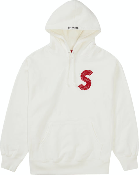 SUPREME CLOTHING SUPREME S LOGO HOODIE WHITE/RED