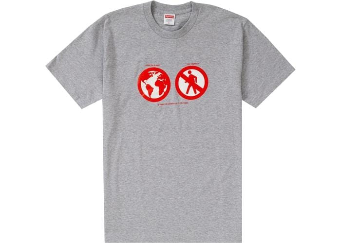 Supreme CLOTHING SUPREME SAVE THE PLANET TEE GRIS