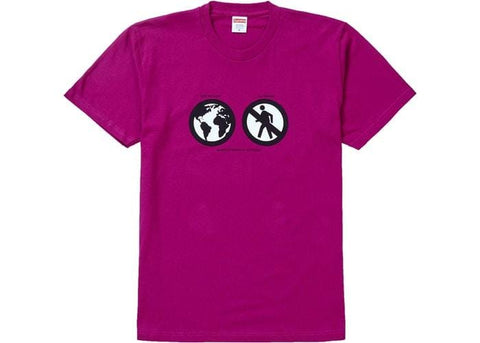 Supreme Clothing SUPREME SAVE THE PLANET TEE MAGENTA