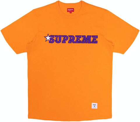SUPREME CLOTHING SUPREME STAR LOGO TEE ORANGE y-oQ0p7kM