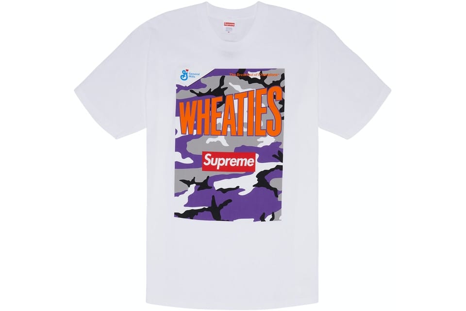 SUPREME CLOTHING SUPREME WHEATIES T-SHIRT BLANC