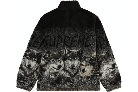 SUPREME CLOTHING SUPREME WOLF FLEECE JACK BLACK gti6VTPbj