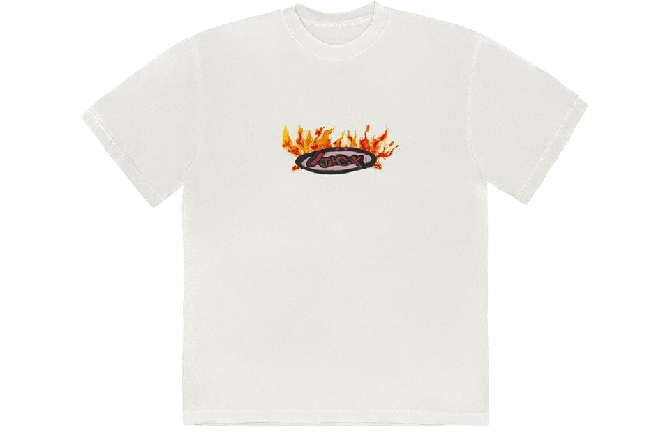 TRAVIS SCOTT CLOTHING TRAVIS SCOTT CJ FOR FRAGMENT FLAME T-SHIRT CREAM