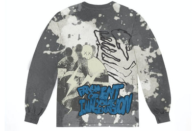 TRAVIS SCOTT CLOTHING TRAVIS SCOTT CACTUS JACK + KAWS FOR FRAGMENT LONG SLEEVE TEE GREY