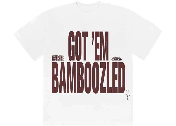 TRAVIS SCOTT CLOTHING TRAVIS SCOTT BAMBOOZLED TEE WHITE KTmEeYzb4