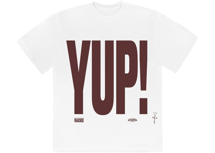 TRAVIS SCOTT ACCESSORIES TRAVIS SCOTT YUP TEE WHITE 74CifAlcY