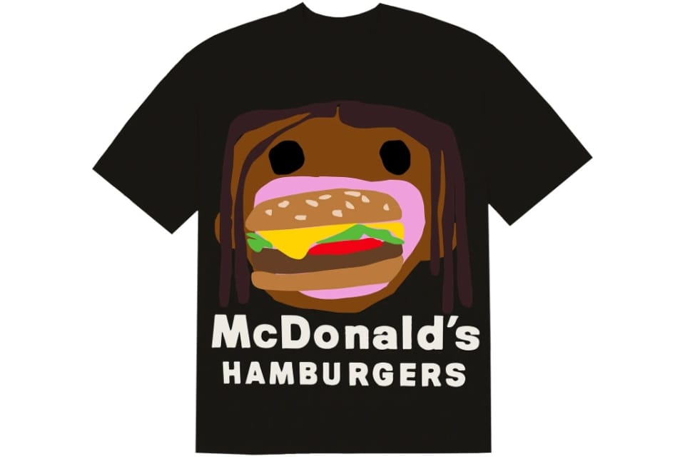 TRAVIS SCOTT CLOTHING TRAVIS SCOTT X CPFM 4 CJ BURGER MOUTH T-SHIRT BLACK Jyd7DqV-z