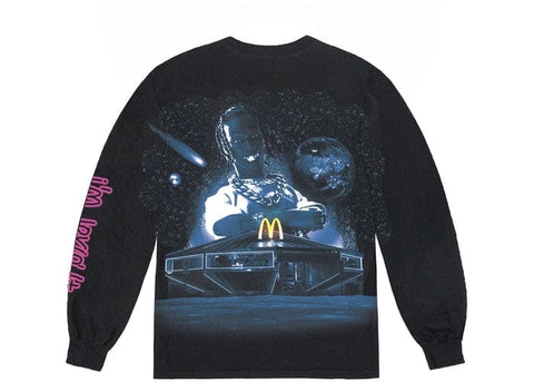 TRAVIS SCOTT CLOTHING TRAVIS SCOTT X MCDONALD'S ACTION FIGURE SPACE LONG SLEEVE BLACK