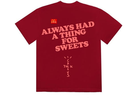 TRAVIS SCOTT CLOTHING TRAVIS SCOTT X MCDONALD'S APPLE PIE T-SHIRT RED