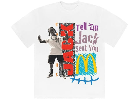 TRAVIS SCOTT CLOTHING TRAVIS SCOTT X MCDONALD'S JACK SMILE T-SHIRT WHITE