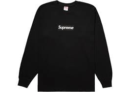 SUPREME CLOTHING SUPREME BOX LOGO LONG SLEEVE TEE BLACK