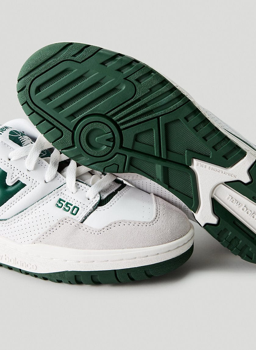 New balance white and green outlet