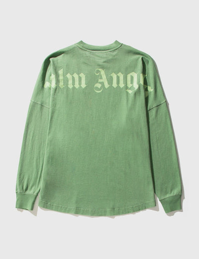 PALM ANGELS CLOTHING PALM ANGELS CLASSIC LOGO LONG SLEEVE WASHED GREEN