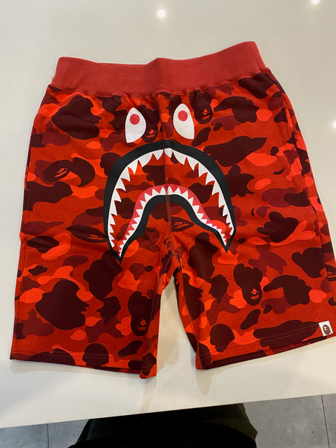 BAPE SHARK SHORTS RED