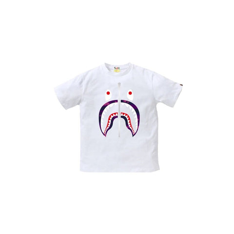 BAPE CLOTHING BAPE COLOR CAMO SHARK TEE WHITE/PURPLE