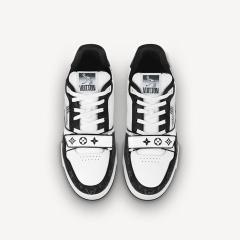 LOUIS VUITTON SHOES LOUIS VUITTON TRAINER MONOGRAM DENIM BLACK