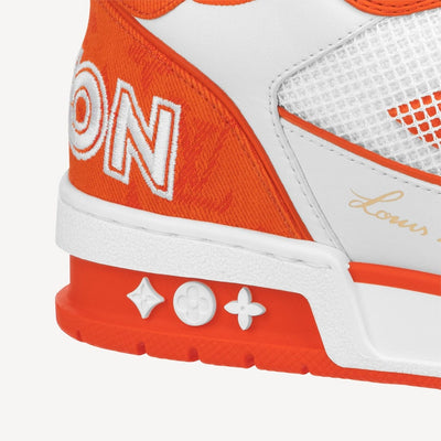 LOUIS VUITTON SHOES LOUIS VUITTON TRAINER MONOGRAM DENIM ORANGE