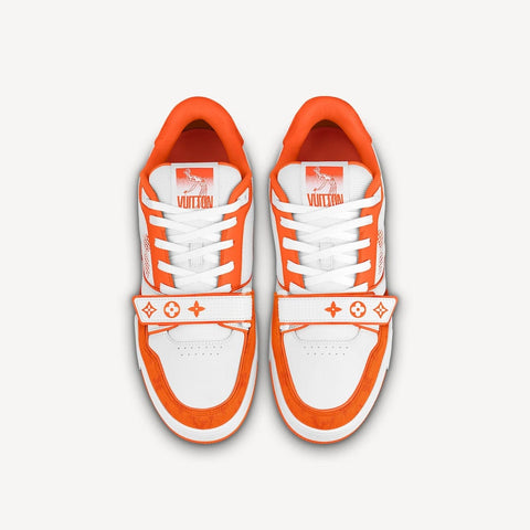 LOUIS VUITTON SHOES LOUIS VUITTON TRAINER MONOGRAM DENIM ORANGE