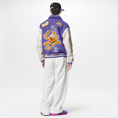 LOUIS VUITTON FW22 VARSITY JACKET PURPLE