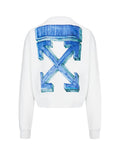 OFF WHITE CLOTHING OFF-WHITE MARKER ARROWS CREWNECK SWEATSHIRT WHITE/BLUE