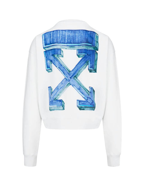 OFF WHITE CLOTHING OFF-WHITE MARKER ARROWS CREWNECK SWEATSHIRT WHITE/BLUE