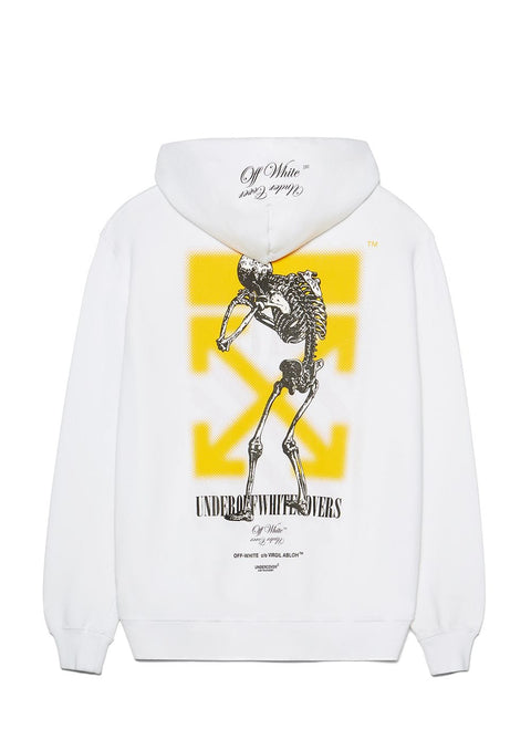 OFF WHITE CLOTHING OFF WHITE X UNDERCOVER SKELETON ZIP UP HOODIE REVERSIBLE WHITE