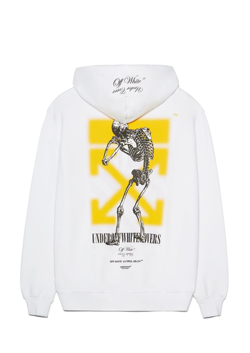 OFF WHITE CLOTHING OFF WHITE X UNDERCOVER SKELETON ZIP UP HOODIE RÉVERSIBLE WHITE