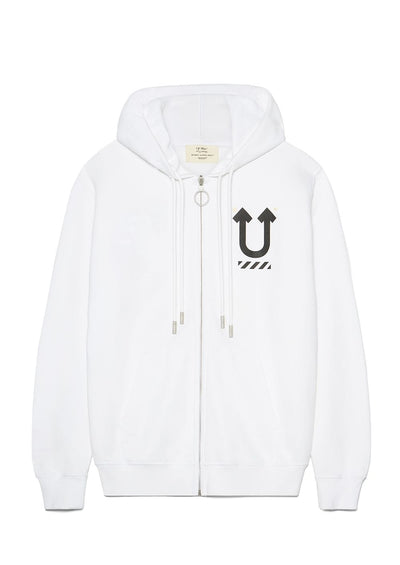 OFF WHITE CLOTHING OFF WHITE X UNDERCOVER SKELETON ZIP UP HOODIE RÉVERSIBLE WHITE