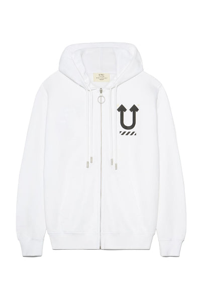 OFF WHITE CLOTHING OFF WHITE X UNDERCOVER SKELETON ZIP UP HOODIE REVERSIBLE WHITE