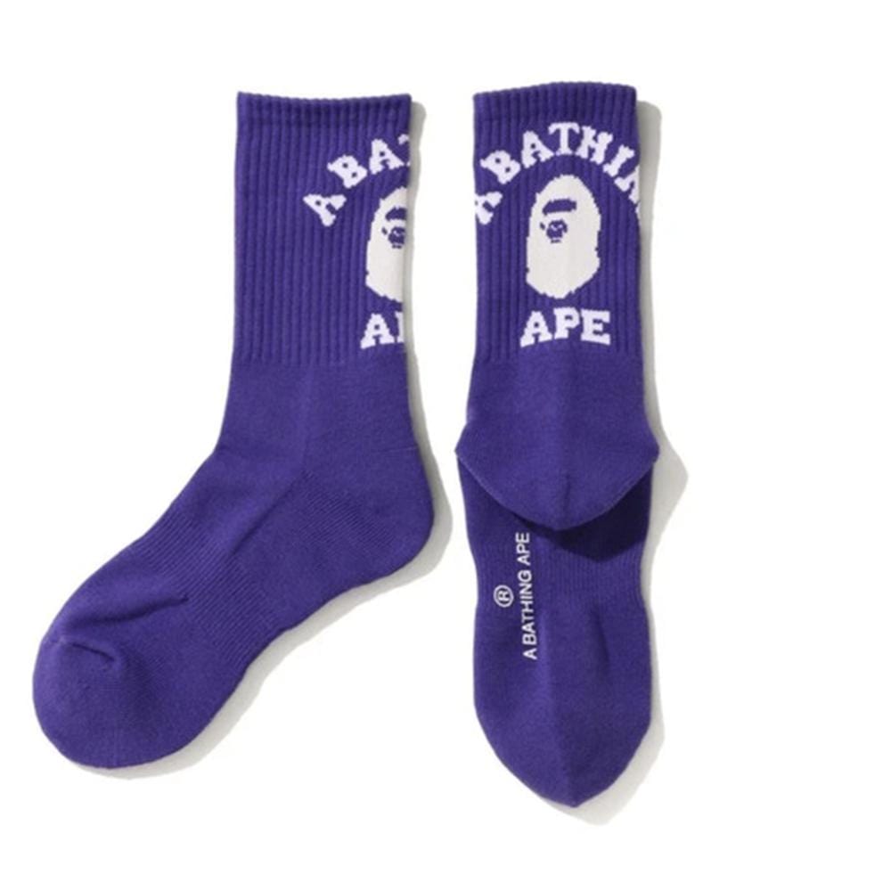 BAPE ACCESSORIES BAPE COLLEGE SOCKS PURPLE IAgbX04el