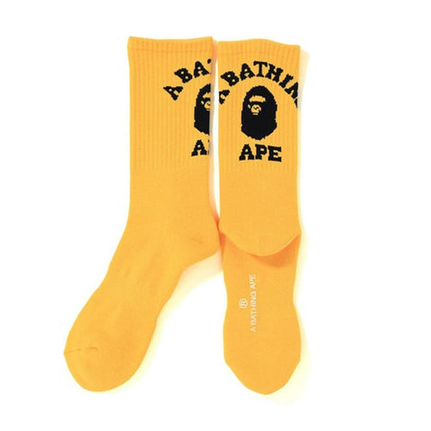 BAPE ACCESSORIES BAPE COLLEGE SOCKS YELLOW QoKf2cEv7