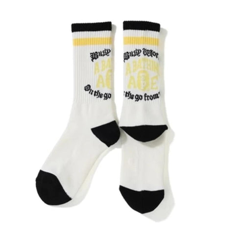 BAPE ACCESSORIES BAPE COLLEGE LOGO SOCKS