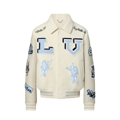 LOUIS VUITTON FW22 VARSITY JACKET CREAM