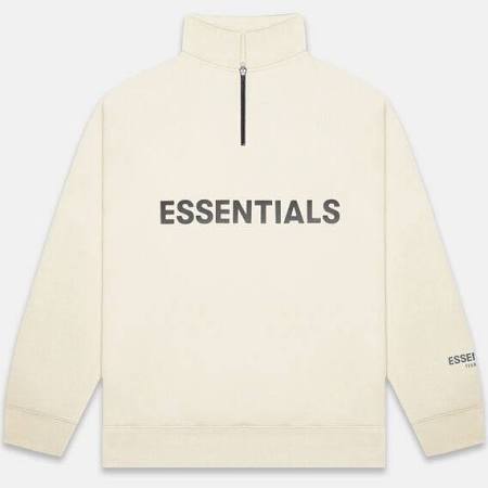 ESSENTIALS CLOTHING ESSENTIALS FOG 3D SILICON BUTTERCREAM HALF ZIP